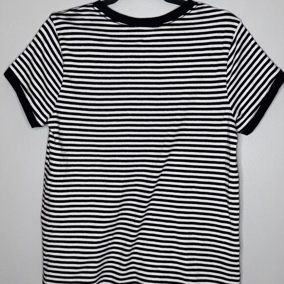 Lucky Brand Womens Size Large Black White Stripe Green Clover Short Sleeve NWT - Picture 5 of 8